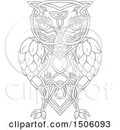 Poster, Art Print Of Celtic Knotwork Styled Owl With Barley And Hops