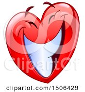 Poster, Art Print Of Red Love Heart Valentine Mascot Character With A Big Smile