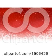 Poster, Art Print Of Christmas Background With Snowflakes On Red