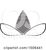 Clipart Of A Black And White Flower Icon Royalty Free Vector Illustration by Lal Perera