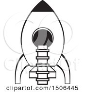 Clipart Of A Black And White Rocket Royalty Free Vector Illustration