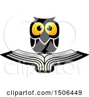 Poster, Art Print Of Wise Owl Over A Silver Book