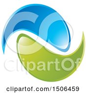 Clipart Of A Blue And Green Swoosh Icon Royalty Free Vector Illustration by Lal Perera