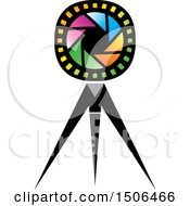 Clipart Of A Colorful Aperture And Tripod Icon Royalty Free Vector Illustration by Lal Perera