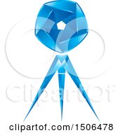 Clipart Of A Blue Aperture And Tripod Icon Royalty Free Vector Illustration by Lal Perera
