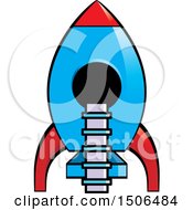 Clipart Of A Blue And Red Rocket Royalty Free Vector Illustration