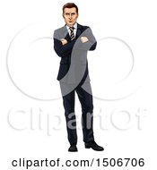 Poster, Art Print Of Caucasian Businessman Standing With Folded Arms