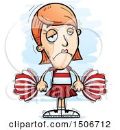 Clipart Of A Sad White Female Cheerleader Royalty Free Vector Illustration by Cory Thoman