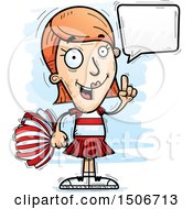 Clipart Of A Talking White Female Cheerleader Royalty Free Vector Illustration by Cory Thoman