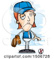 Poster, Art Print Of Sad White Female Baseball Player