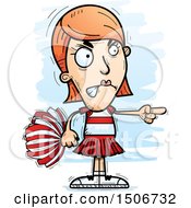 Clipart Of A Mad Pointing White Female Cheerleader Royalty Free Vector Illustration by Cory Thoman