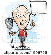 Clipart Of A Talking Senior White Male Lacrosse Player Royalty Free Vector Illustration