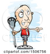 Poster, Art Print Of Mad Pointing Senior White Male Lacrosse Player