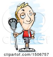 Poster, Art Print Of Confident White Male Lacrosse Player