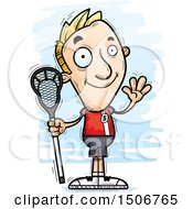 Poster, Art Print Of Waving White Male Lacrosse Player