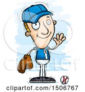 Clipart Of A Waving White Male Baseball Player Royalty Free Vector Illustration