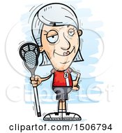 Poster, Art Print Of Confident Senior White Female Lacrosse Player
