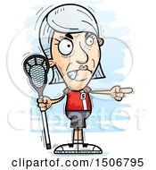 Poster, Art Print Of Mad Pointing Senior White Female Lacrosse Player