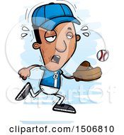 Clipart Of A Tired Black Male Baseball Player Royalty Free Vector Illustration