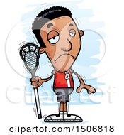 Poster, Art Print Of Sad Black Male Lacrosse Player