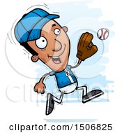 Clipart Of A Running Black Male Baseball Player Royalty Free Vector Illustration