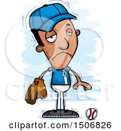 Clipart Of A Depressed Black Male Baseball Player Royalty Free Vector Illustration