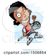 Poster, Art Print Of Jumping Black Female Lacrosse Player