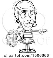 Clipart Of A Mad Pointing Senior Female Cheerleader Royalty Free Vector Illustration