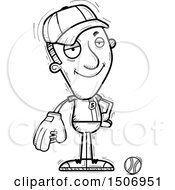 Clipart Of A Black And White Confident Male Baseball Player Royalty Free Vector Illustration