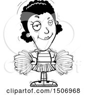 Clipart Of A Black And White Confident Black Female Cheeleader Royalty Free Vector Illustration