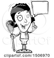 Clipart Of A Black And White Talking Black Female Lacrosse Player Royalty Free Vector Illustration