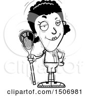 Clipart Of A Black And White Confident Black Female Lacrosse Player Royalty Free Vector Illustration