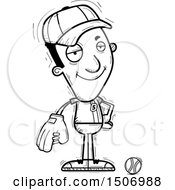 Clipart Of A Black And White Confident Black Male Baseball Player Royalty Free Vector Illustration