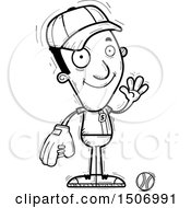 Clipart Of A Black And White Waving Black Male Baseball Player Royalty Free Vector Illustration