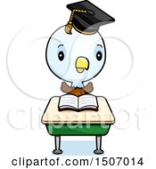 Poster, Art Print Of Graduate Student Bald Eagle Reading At A School Desk