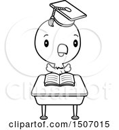 Poster, Art Print Of Black And White Graduate Student Bald Eagle Reading At A School Desk