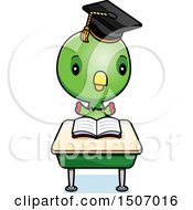 Poster, Art Print Of Graduate Student Parrot Reading At A School Desk