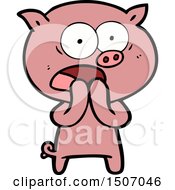 Animal Clipart Cartoon Pig Shouting
