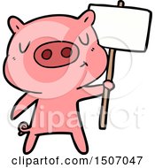 Animal Clipart Cartoon Content Pig SignpostSign