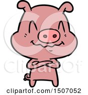 Poster, Art Print Of Nervous Cartoon Pig