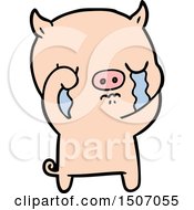 Poster, Art Print Of Cartoon Pig Crying