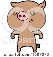 Happy Animal Clipart Cartoon Pig