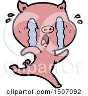 Poster, Art Print Of Crying Pig Cartoon