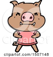 Poster, Art Print Of Angry Cartoon Pig