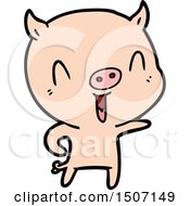 Happy Animal Clipart Cartoon Pig