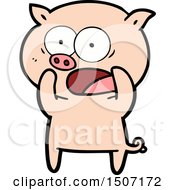 Poster, Art Print Of Cartoon Pig Shouting