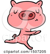 Poster, Art Print Of Cartoon Content Pig Running