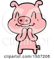 Poster, Art Print Of Nervous Cartoon Pig