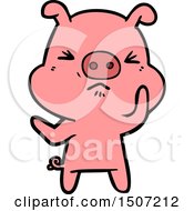 Animal Clipart Cartoon Angry Pig