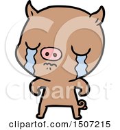 Poster, Art Print Of Cartoon Pig Crying